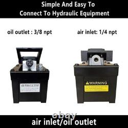 Air Hydraulic Foot Pump 1.7L 10000PSI Oil Outlet with 6.6ft Pipe, Black