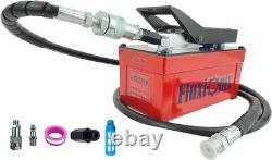 Air Hydraulic Foot Pump 1.7L 10000PSI Oil Outlet with 6.6ft Pipe, Red
