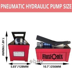 Air Hydraulic Foot Pump 1.7L 10000PSI Oil Outlet with 6.6ft Pipe, Red