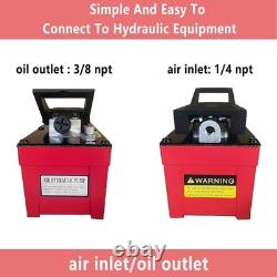 Air Hydraulic Foot Pump 1.7L 10000PSI Oil Outlet with 6.6ft Pipe, Red