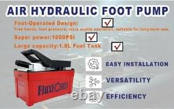 Air Hydraulic Foot Pump 1.7L 10000PSI Oil Outlet with 6.6ft Pipe, Red