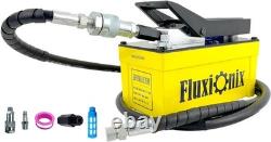 Air Hydraulic Foot Pump 1.7L 10000PSI Oil Outlet with 6.6ft Pipe, Yellow
