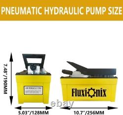Air Hydraulic Foot Pump 1.7L 10000PSI Oil Outlet with 6.6ft Pipe, Yellow