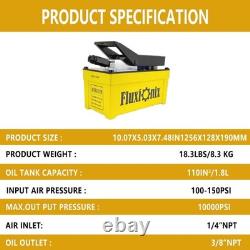 Air Hydraulic Foot Pump 1.7L 10000PSI Oil Outlet with 6.6ft Pipe, Yellow