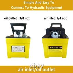 Air Hydraulic Foot Pump 1.7L 10000PSI Oil Outlet with 6.6ft Pipe, Yellow