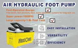 Air Hydraulic Foot Pump 1.7L 10000PSI Oil Outlet with 6.6ft Pipe, Yellow