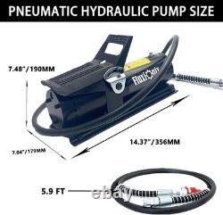 Air Hydraulic Foot Pump 1.7L High Pressure 10000PSI Oil Outlet withLine Lubricator