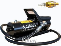 Air Hydraulic Foot Pump 1.7L Tank NPT 3/8 1/4 Air Line Lubricator 10000PSI, black