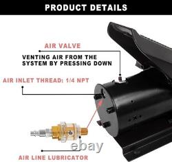 Air Hydraulic Foot Pump 1.7L Tank NPT 3/8 1/4 Air Line Lubricator 10000PSI, black