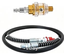 Air Hydraulic Foot Pump 1.7L Tank NPT 3/8 1/4 Air Line Lubricator 10000PSI, black