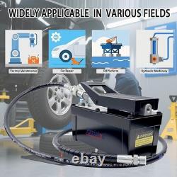 Air Hydraulic Foot Pump 98 CU.in 10,000 PSI with Pipe, black