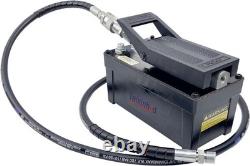 Air Hydraulic Foot Pump 98 CU.in 10,000 PSI with Pipe, black
