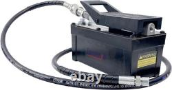 Air Hydraulic Foot Pump 98 CU.in 10,000 PSI with Pipe, black