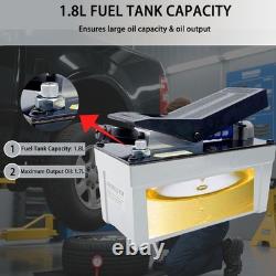 Air Hydraulic Foot Pump 98 CU.in 10,000 PSI with Pipe, grey