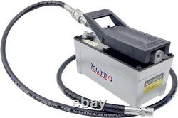 Air Hydraulic Foot Pump 98 CU.in 10,000 PSI with Pipe, grey