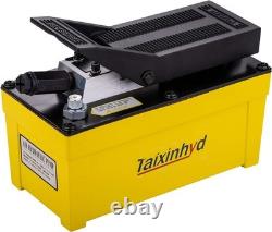 Air Hydraulic Foot Pump 98 CU.in 10,000 PSI with Pipe, yellow
