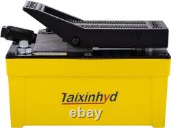 Air Hydraulic Foot Pump 98 CU.in 10,000 PSI with Pipe, yellow
