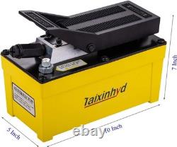 Air Hydraulic Foot Pump 98 CU.in 10,000 PSI with Pipe, yellow