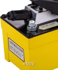 Air Hydraulic Foot Pump 98 CU.in 10,000 PSI with Pipe, yellow