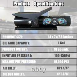 Air Hydraulic Foot Pump Made of Aluminum with Air Line Lubricator, Black