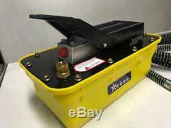 Air Hydraulic Foot Pump Pedal 10000 PSI 10ft Hose & Coupler Auto shop press fram