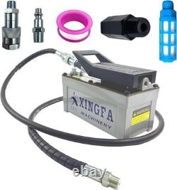 Air Hydraulic Foot Pump with 6.6ft Pipe Auto Body Shop 10,000 PSI 1.7L Gray