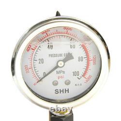 Air Hydraulic Hand Pump Pressure Gauge 72 Hose Coupler MH3 Manual 10,000 PSI