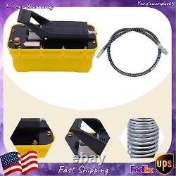 Air Hydraulic Jack Foot Pump, Rotary Lift Auto Body Frame Machine 1/4NPT+Air Hos