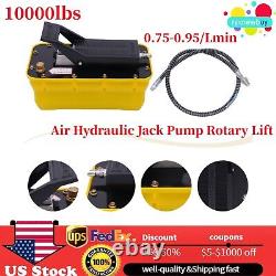 Air Hydraulic Jack Pump Rotary Lift 1/4NPT Air Inlet + Air Hose 0.75-0.95/Lmin