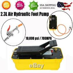 Air Hydraulic Pneumatic Foot Pedal Pump 10,000 PSI Auto Body Frame Machines 2.3L