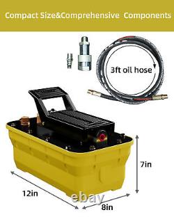 Air Hydraulic Pump 10000PSI, 2.3L Foot Actuated Hydraulic Pump with 3 ft Oil Hose