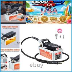 Air Hydraulic Pump 10000 PSI Foot Operated 98 cu in Reservoir 2 Meter Oil Pipe
