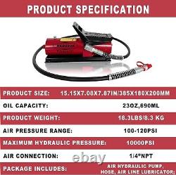Air Hydraulic Pump 10000 PSI, NPT 3/8 Oil Outlet, NPT 1/4 Inlet
