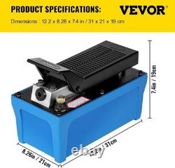 Air Hydraulic Pump 10000 Psi 1/2 Gal Reservoir Rust Resistant Single Acting Hose