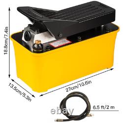 Air Hydraulic Pump 10,000PSI, Air Hydraulic Foot Pump 1/2 Gal Reservoir, Air