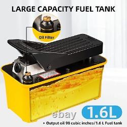 Air Hydraulic Pump 10,000PSI, Air Hydraulic Foot Pump 1/2 Gal Reservoir, Air