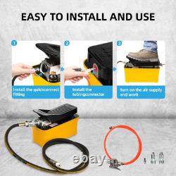 Air Hydraulic Pump 10,000PSI, Air Hydraulic Foot Pump 1/2 Gal Reservoir, Air