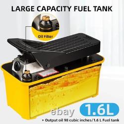 Air Hydraulic Pump 10,000PSI, Air Hydraulic Foot Pump 1/2 Gal Reservoir, Air Foo