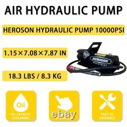 Air Hydraulic Pump, 10,000 PSI, 0.7L Reservoir, NPT 3/8 Oil Outlet, NPT 1/4 In