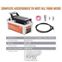 Air Hydraulic Pump, 10,000 PSI 1/2 Gal Reservoir, 3/8 Oil Outlet, 1/4 Inlet