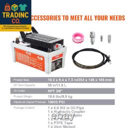 Air Hydraulic Pump, 10,000 PSI 1/2 Gal Reservoir, NPT 3/8 Oil Outlet, NPT 1/4