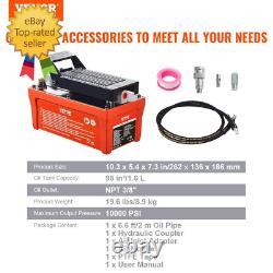Air Hydraulic Pump, 10,000 PSI 1/2 Gal Reservoir, NPT 3/8 Oil Outlet, NPT 1/4