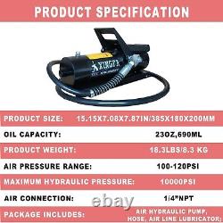 Air Hydraulic Pump 10,000 PSI, 1.7L Reservoir, Air Hydraulic Foot Pump