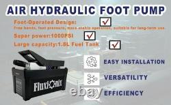 Air Hydraulic Pump 10,000 PSI, 1.7L Reservoir Foot Pump with 6.6ft Pipe, Black
