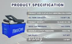 Air Hydraulic Pump 10,000 PSI, 1.7L Reservoir Foot Pump with 6.6ft Pipe, Blue