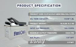Air Hydraulic Pump 10,000 PSI, 1.7L Reservoir Foot Pump with 6.6ft Pipe, Gray