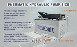 Air Hydraulic Pump 10,000 PSI, 1.7L Reservoir Foot Pump with 6.6ft Pipe, Gray