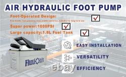 Air Hydraulic Pump 10,000 PSI, 1.7L Reservoir Foot Pump with 6.6ft Pipe, Gray