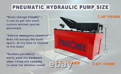 Air Hydraulic Pump 10,000 PSI, 1.7L Reservoir Foot Pump with 6.6ft Pipe, Red