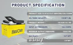 Air Hydraulic Pump 10,000 PSI, 1.7L Reservoir Foot Pump with 6.6ft Pipe, Yellow